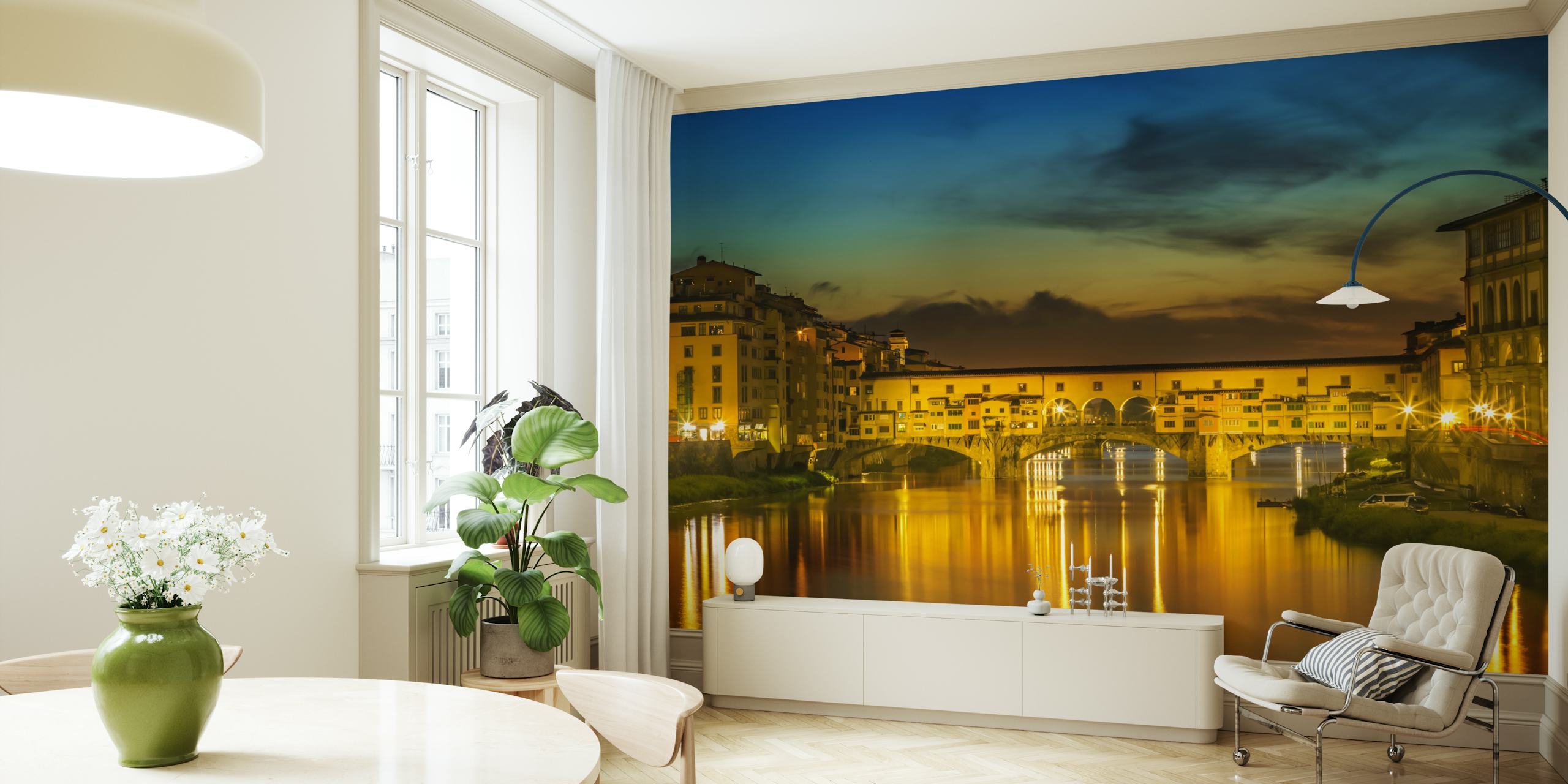 Ponte Vecchio wallpaper in a room